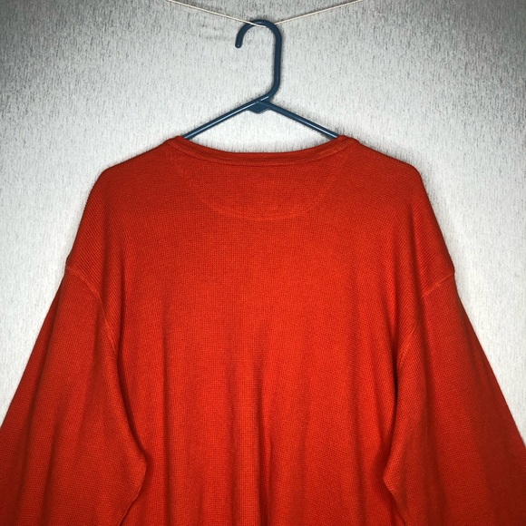 NWT Merona Shirt Men's XXL Rust Orange Thermal Waffle Knit Henley Long Sleeve - Picture 6 of 13